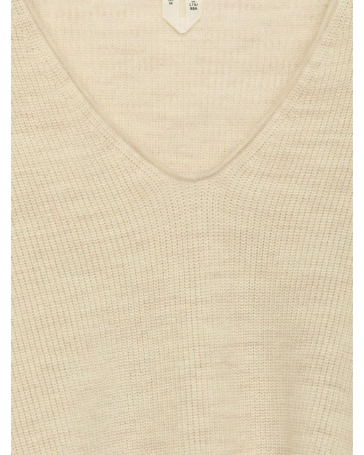 ARKET Natural Wool-Cotton V-Neck Jumper