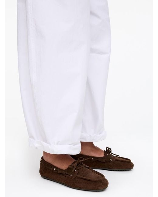 ARKET White Suede Boat Shoes