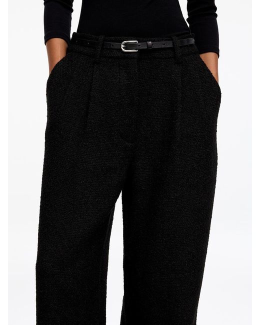 ARKET Black Bouclé Wool Blend Trousers