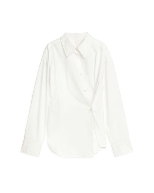 ARKET White Asymmetric Wrap Shirt
