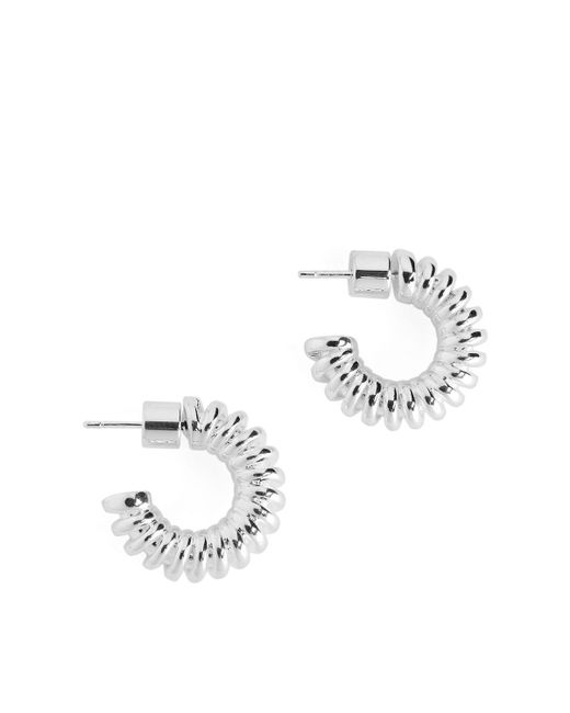 ARKET White Mini Twisted Hoop Earrings