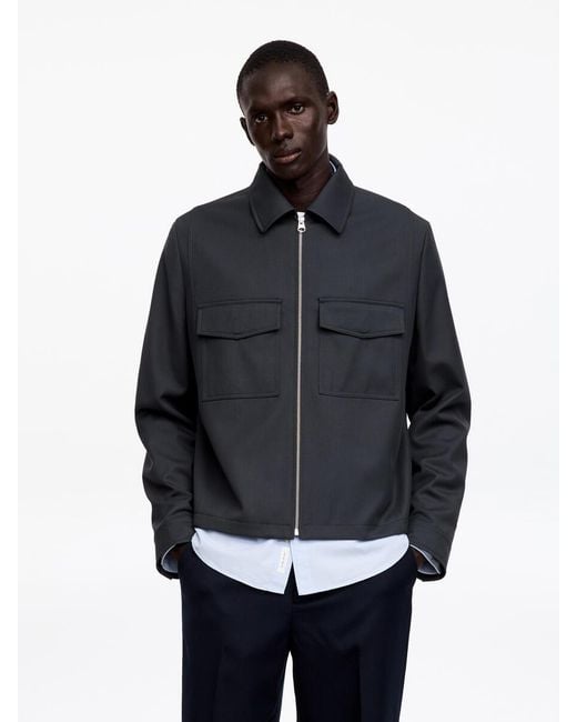 ARKET Blue Relaxed Wool Blend Jacket for men