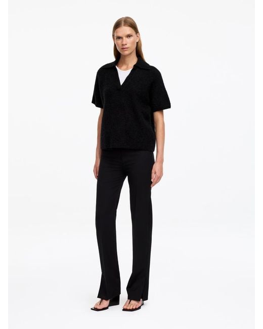 ARKET Black Knitted Polo Jumper