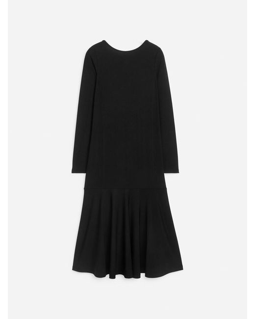 ARKET Black Midi Jersey Dress