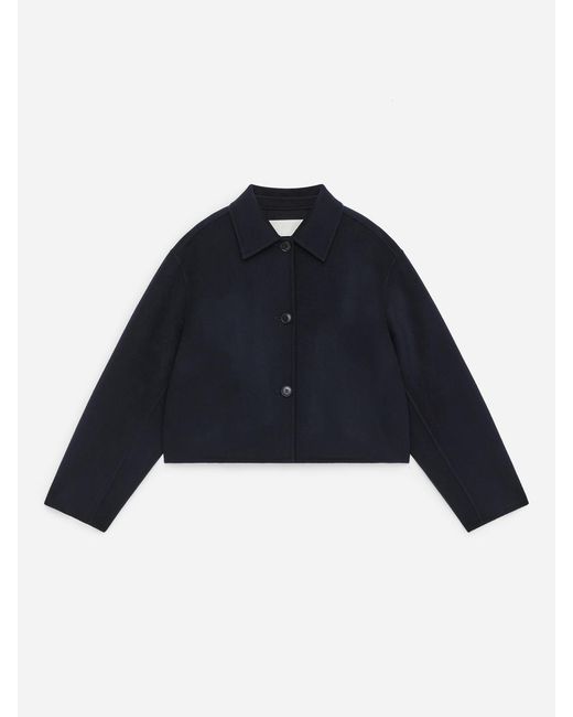 ARKET Blue Doublé Wool-Blend Overshirt