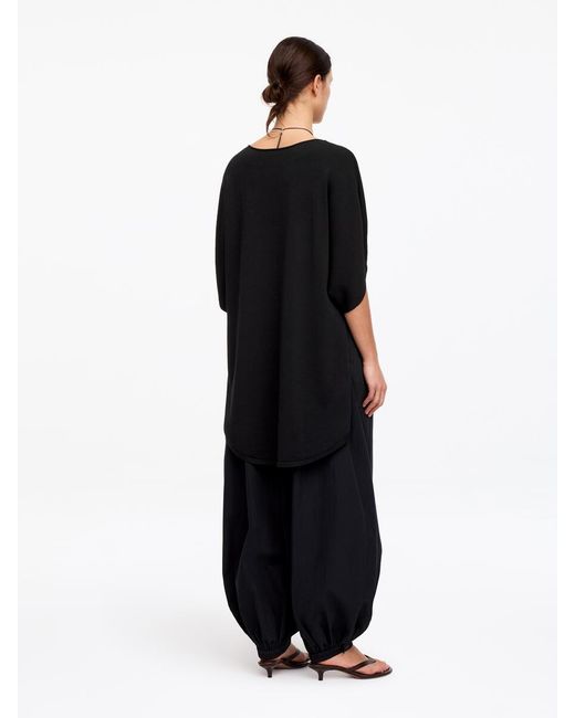 ARKET Black Fine-Knit Sculptural Top