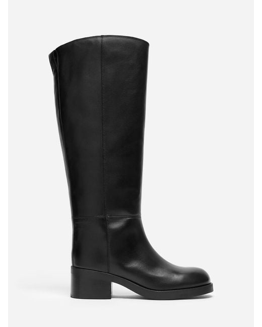 ARKET Black Knee-High Leather Boots