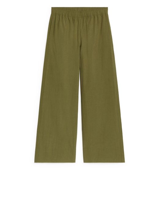ARKET Green Cotton Trousers