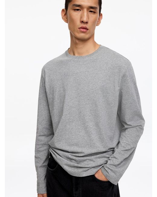 ARKET Gray Regular Long-Sleeve T-Shirt for men