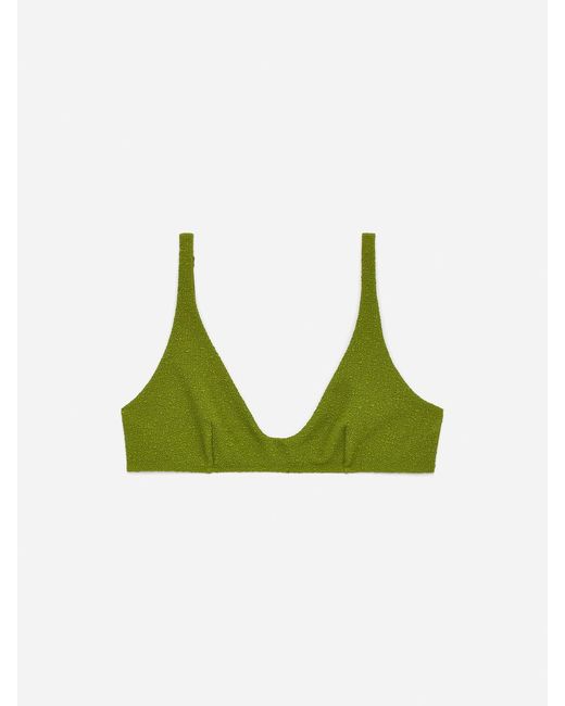 ARKET Green Textured Bikini Top