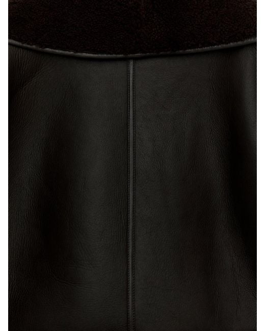 ARKET Black Shearling-Lined Leather Jacket