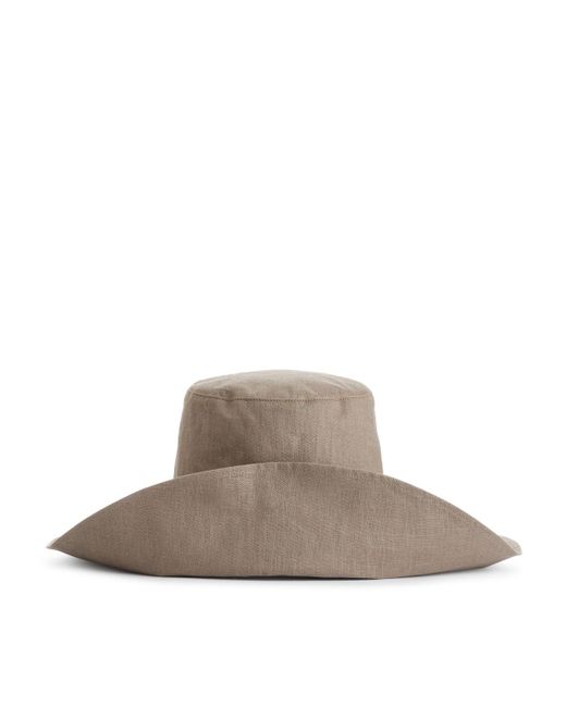 ARKET Brown Linen Hat
