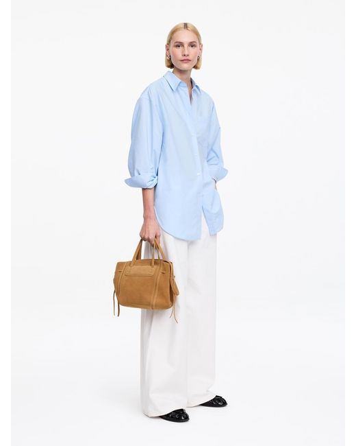 ARKET Blue Split Leather Tote Bag