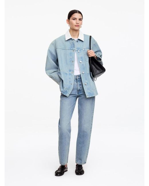 ARKET Blue Corduroy-Collar Denim Jacket
