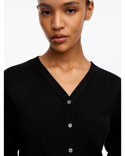 ARKET Black Merino Wool Cardigan