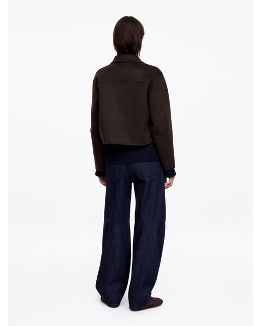 ARKET Black Doublé Wool-Blend Overshirt