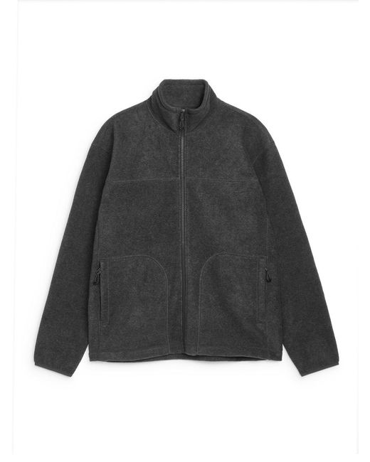 ARKET Gray Fleece Zip Jacket for men