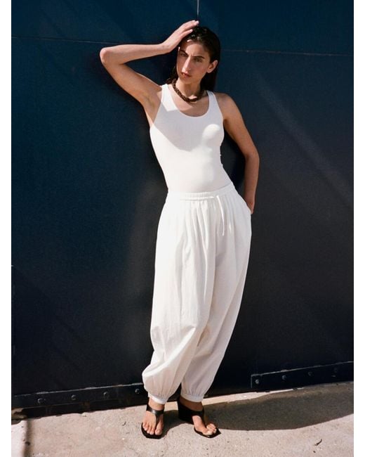 ARKET White Cotton Balloon Trousers