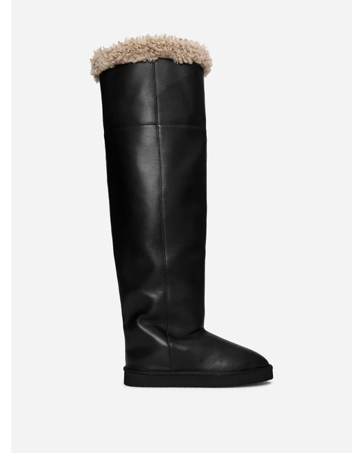 ARKET Black Over-The-Knee Leather Boots