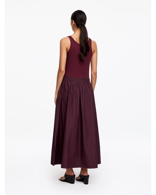 ARKET Purple Midi Cotton Skirt