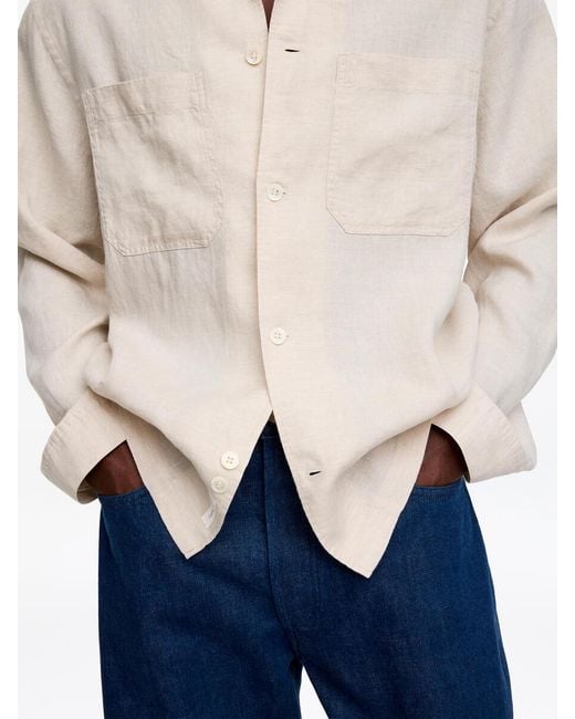 ARKET White Relaxed Linen Shirt for men