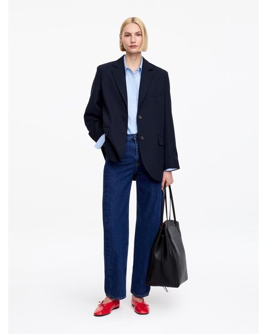 ARKET Blue Leather Ballerinas