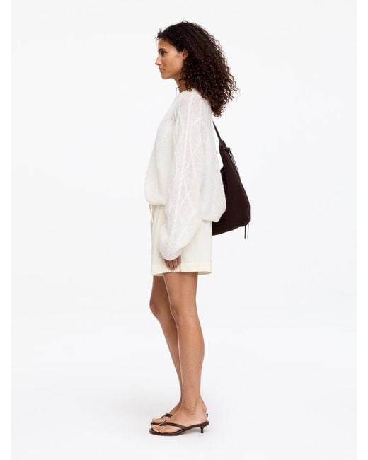 ARKET White Drawstring Poplin Shorts