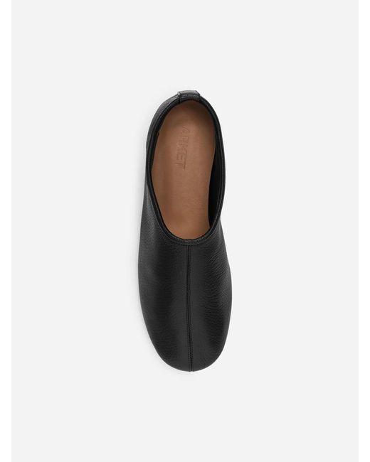 ARKET Black Leather Ballet Flats