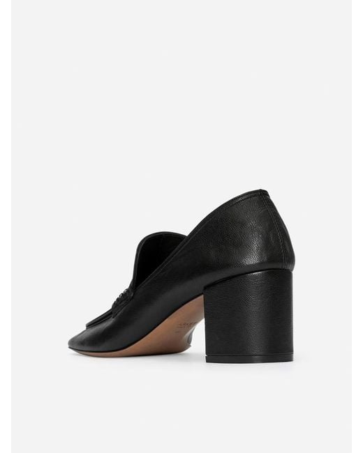 ARKET Black Heeled Leather Loafers