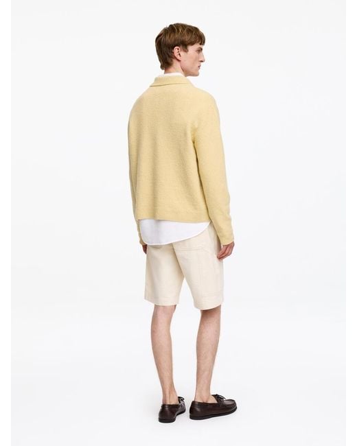 ARKET Natural Knitted Cotton Blend Polo Shirt for men