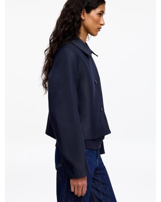 ARKET Blue Lustrous Cotton-Blend Overshirt