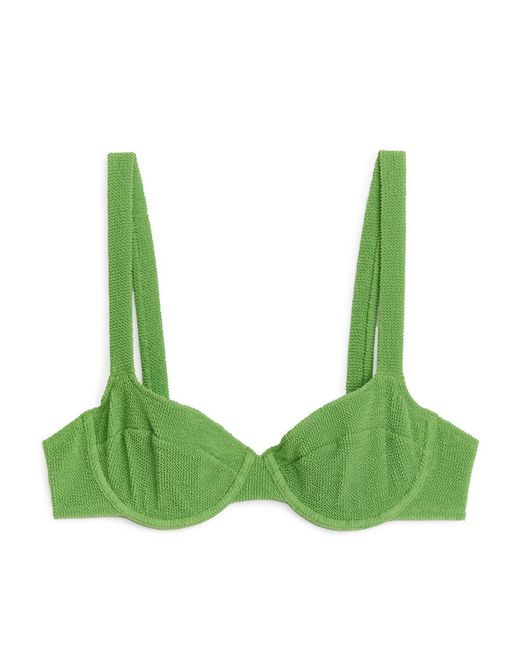 ARKET Green Crinkle-Bikini-Oberteil Mit Bügeln