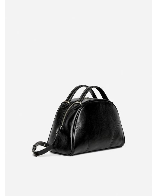 ARKET Gray Umhängetasche Aus Lackleder