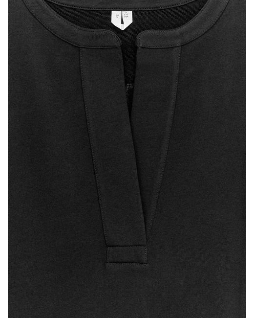ARKET Black Open-Placket Sweatshirt