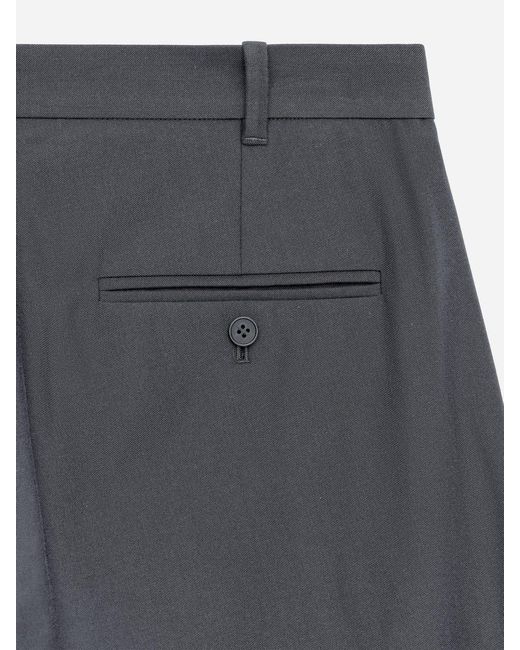 ARKET Gray Relaxed Wool-Cotton Trousers for men