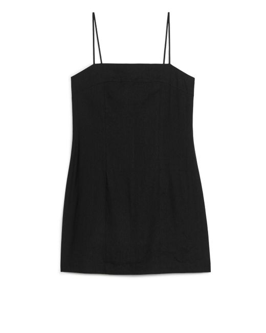 ARKET Black Linen-blend Mini Dress