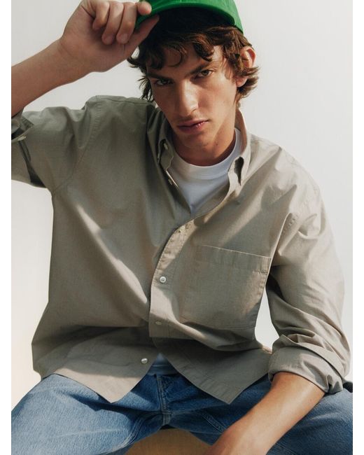 ARKET Green Washed Cotton Canvas Cap for men