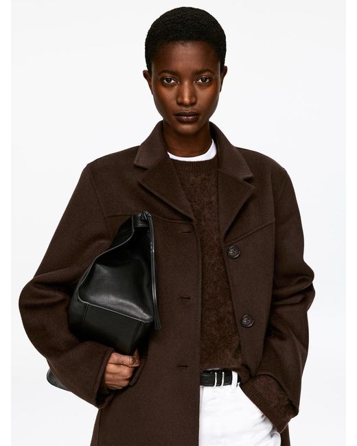 ARKET Brown Doublé Wool-Blend Blazer