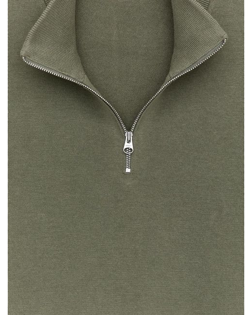 ARKET Green Knitted Half-Zip Jumper for men