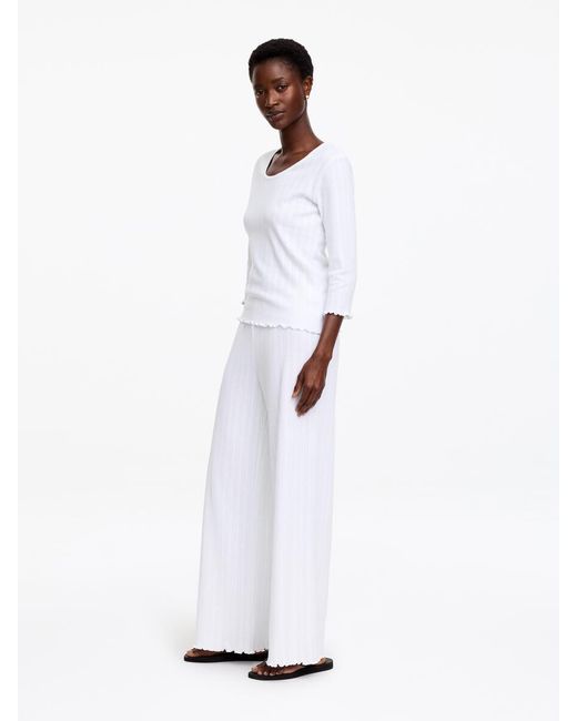 ARKET White Pointelle-Knitted Top