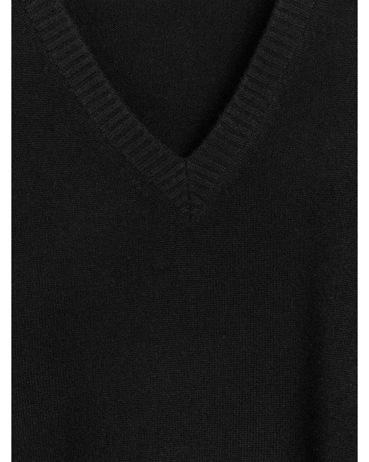 ARKET Black V-Neck Wool Dress