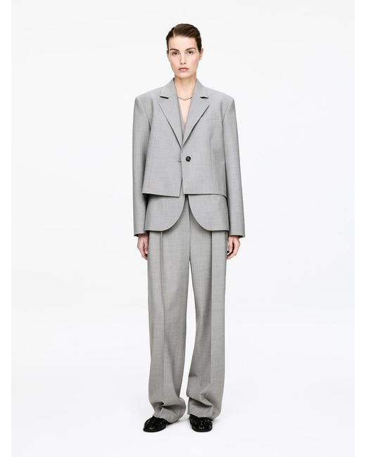 ARKET Gray Cropped Blazer