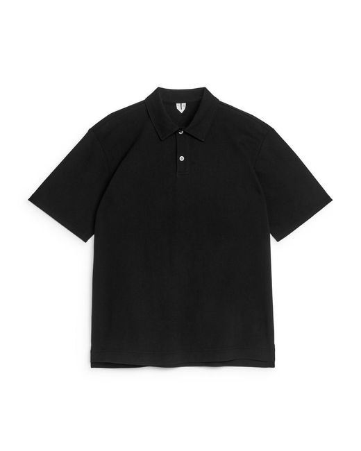 ARKET Pikee-Poloshirt in Black für Herren
