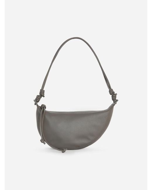 ARKET Gray Crescent Leather Bag