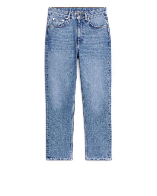 ARKET Blue Jade Cropped Slim Stretch Jeans