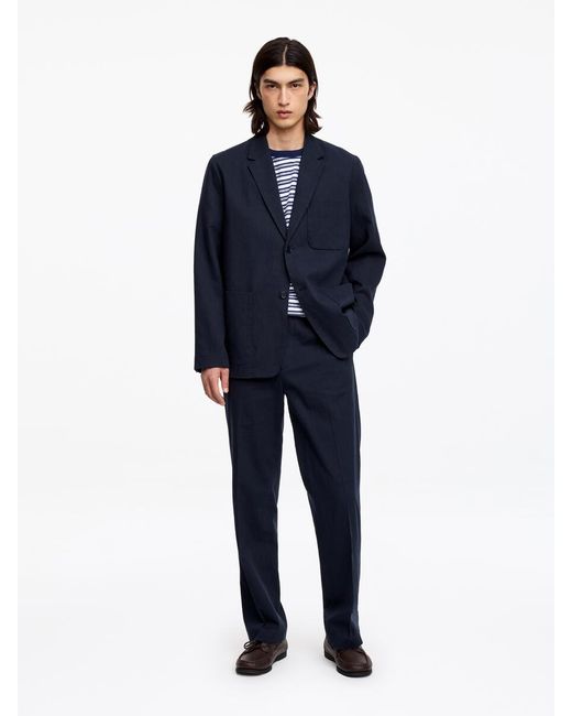 ARKET Blue Linen Blend Blazer for men