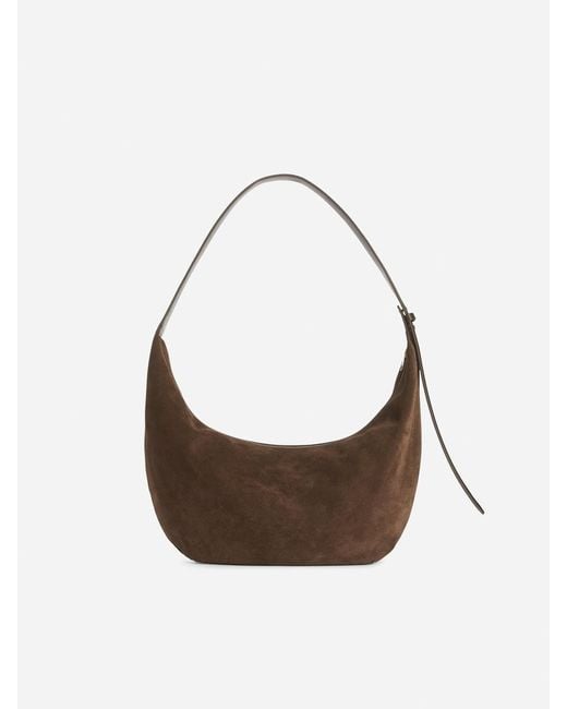 ARKET White Veloursledertasche
