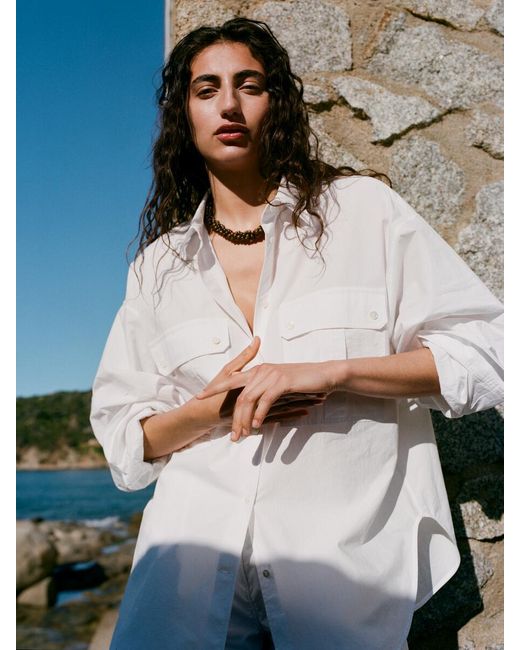 ARKET White Utility Cotton Shirt