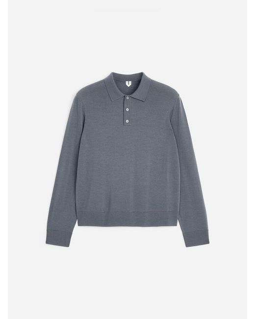ARKET Blue Merino Polo Jumper for men