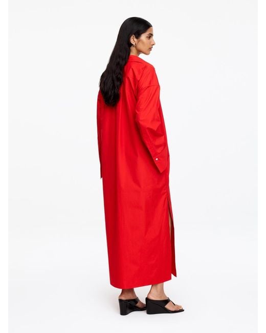 ARKET Red Cotton Shirt Dress